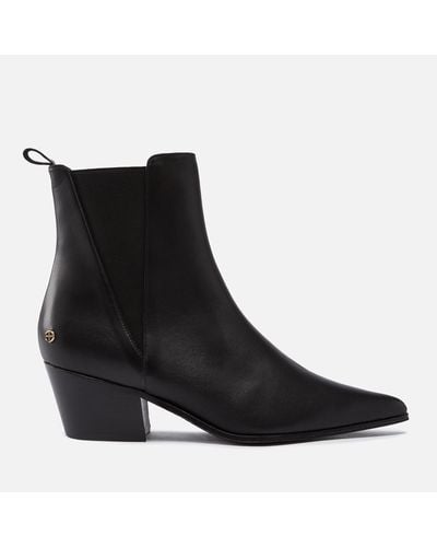 Anine Bing Sky Leather Heeled Boots - Black