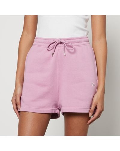Maison Kitsuné Baby Fox Patch Cotton-Jersey Shorts - Pink
