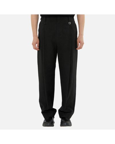 WOOYOUNGMI Cotton And Hemp-blend Trousers - Black