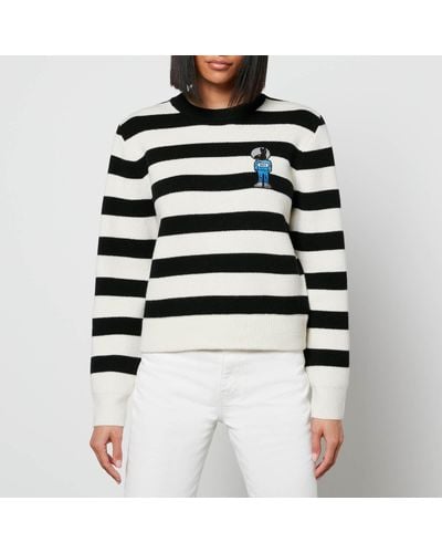 Bella Freud Mythical Bunny Stripe Sweater - Black
