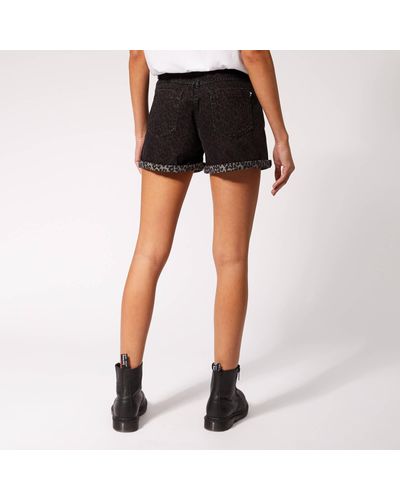 black denim hot pants