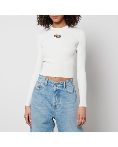 DIESEL M-Valary Ribbed-Knit Top - White