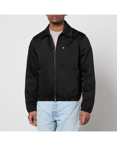 Ami Paris De Coeur Zipped Cotton Jacket - Black