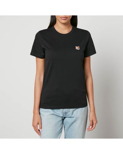 Maison Kitsuné Fox Motif Cotton-Jersey T-Shirt - Black