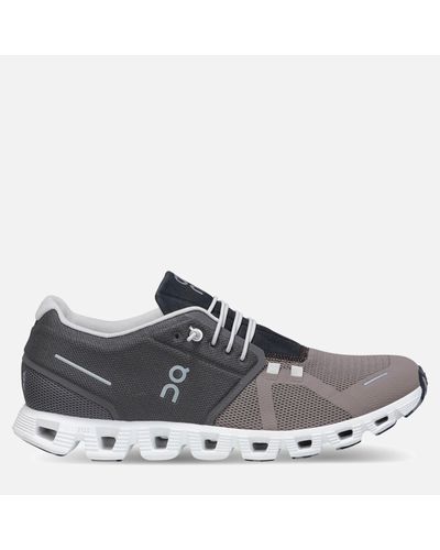 On Shoes Cloud 5 Fuse Mesh Running Sneakers - Gray