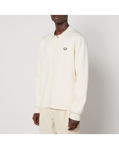 Fred Perry Logo-Embroidered Cotton Cardigan - Natural