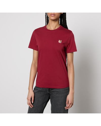 Maison Kitsuné Fox Head Patch Cotton-Jersey T-Shirt - Red