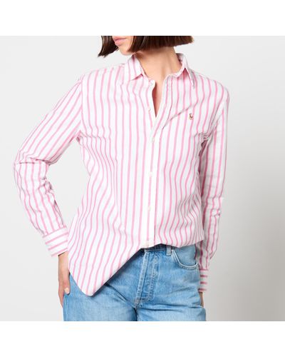 Polo Ralph Lauren Striped Cotton-Poplin Button-Down Shirt - Pink