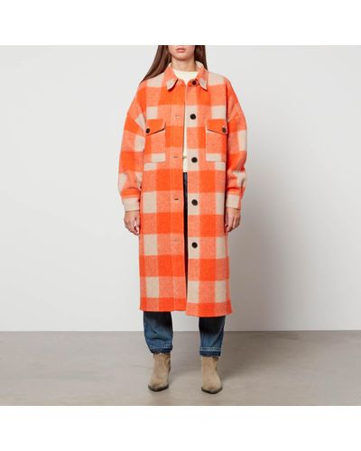 Isabel Marant Fontizi Brushed Fleece Overshirt - Orange