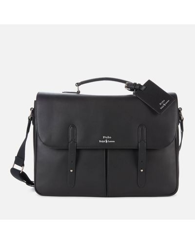 Polo Ralph Lauren Leather Messenger Bag - Black