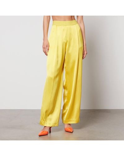 Stine Goya Ciara Satin Wide-Leg Trousers - Yellow