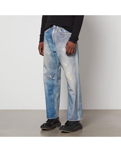 Our Legacy Third Cut Distressed Denim Wide-Leg Jeans - Blue