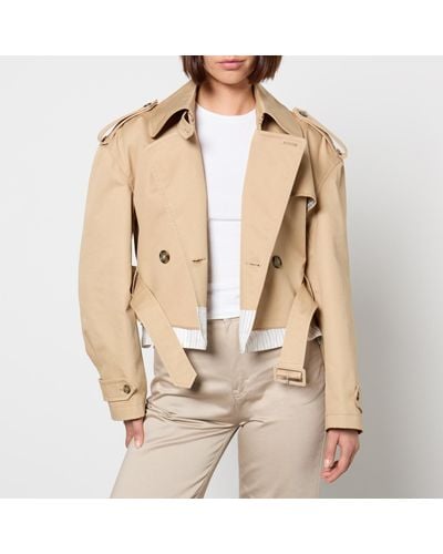 A.P.C. Horace Cropped Cotton-Gabardine Trench Coat - Natural