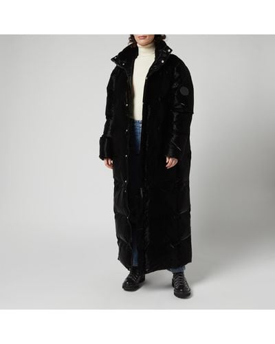 Rains Extra Long Puffer Coat - Black