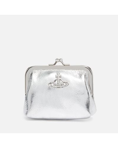 Vivienne Westwood Frame Metallic Faux Leather Coin Purse - White