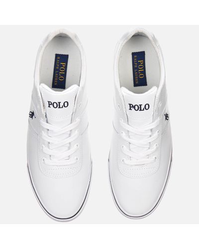polo ralph lauren hanford leather trainers in black