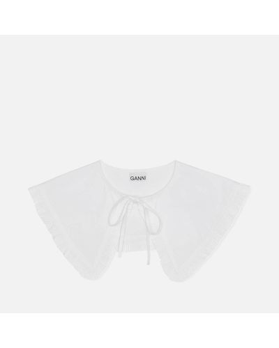 Ganni Cotton Poplin Collar - White