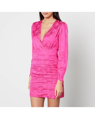 RIXO London Golden Silk-Blend Mini Dress - Pink