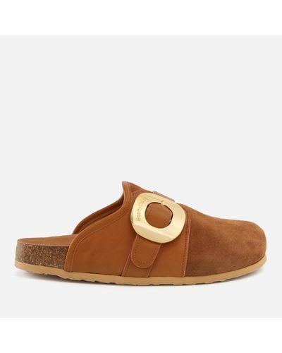 See By Chloé Chany Fussbelt Suede Mules - Brown