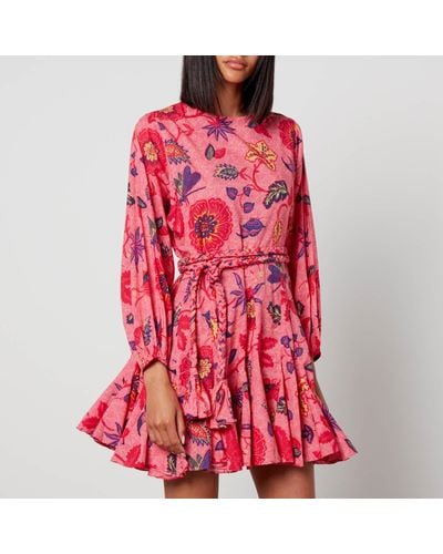 RHODE Ella Floral-print Cotton Dress - Pink