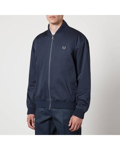 Fred Perry Cotton-Shell Bomber Jacket - Blue