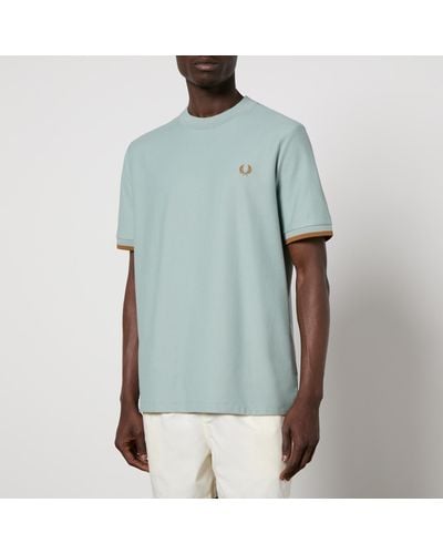 Fred Perry Embroidered Cotton-Piqué Polo Shirt - Blue