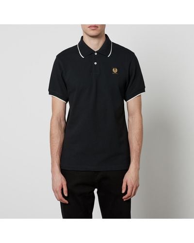 Belstaff Tipped Cotton-Piqué Polo Shirt - Black