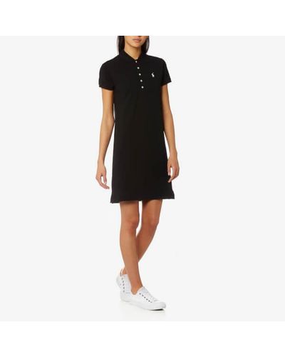 Polo Ralph Lauren Cotton Women's Stretch Mesh Polo Dress in Black - Lyst