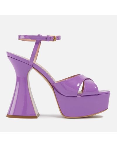 Moschino 's Patent Leather Platform Sandals - Purple
