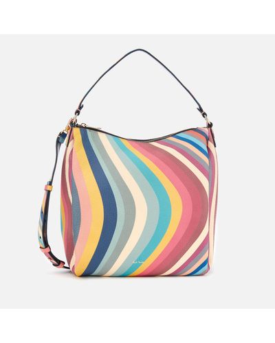 Paul Smith Hobo Swirl Leather Shoulder Bag - Multicolour