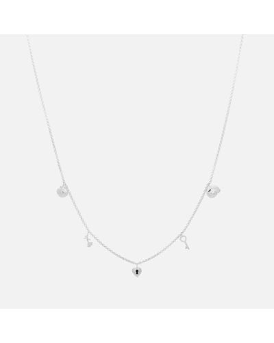 Anna + Nina Anna + Nina Love Tales Charms Silver Necklace - Metallic