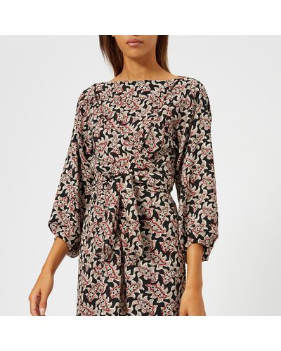 Étoile Isabel Marant Synthetic Lisa Floral Dress in Red/Black (Black) - Lyst