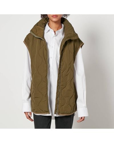 Jakke Gwen Oversized Quilted Recycled Nylon Gilet - Green