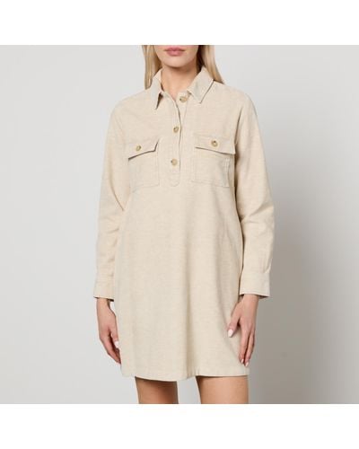 A.P.C. Mia Cotton-Blend Corduroy Shirt Dress - Natural