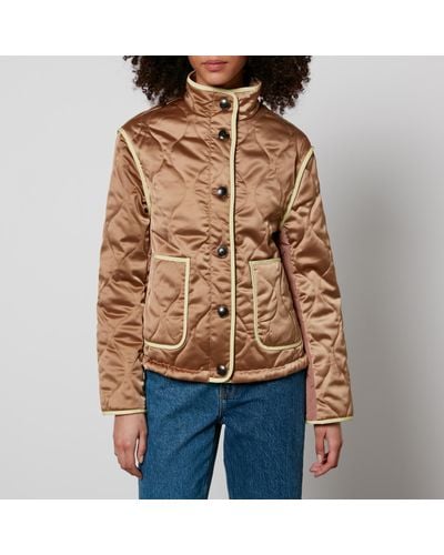 PS by Paul Smith Quilted Satin Jacket - Brown