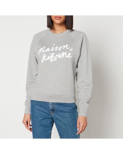 Maison Kitsuné Handwriting Cotton-Jersey Sweatshirt - Gray