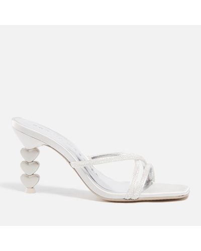 Sophia Webster Aphrodite Satin And Leather Mules - White