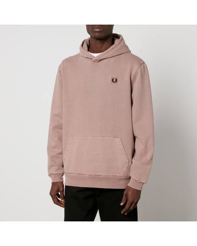 Fred Perry Logo Cotton-Jersey Hoodie - Pink