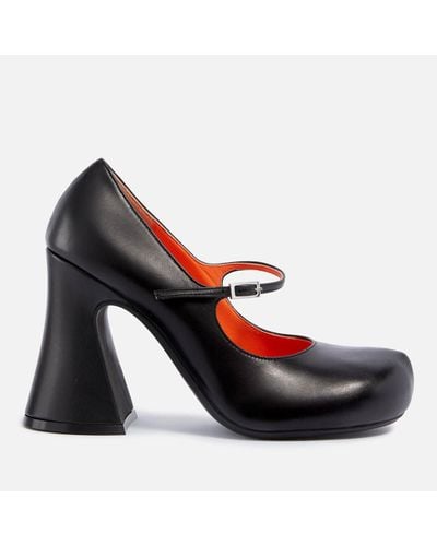 Marni Leather Mary Jane Heels - Red