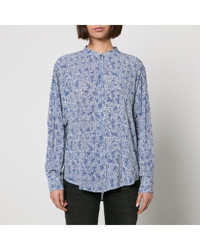 Isabel Marant Catchell Printed Chiffon Shirt - Blue