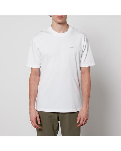 NN07 Adam Embroidered Cotton-Jersey T-Shirt - White