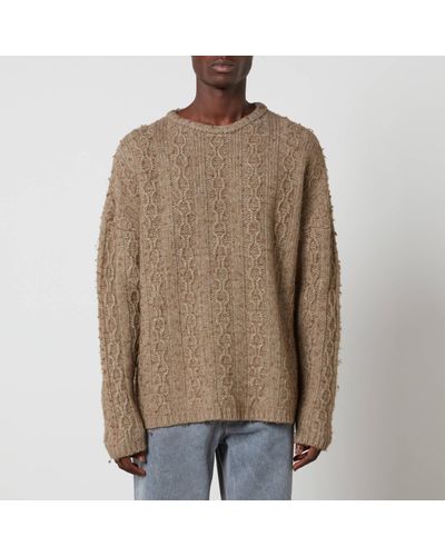 Our Legacy Popover Cable-Knit Wool-Blend Sweater - Green