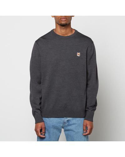 Maison Kitsuné Fox Head Patch Regular Sweater - Gray