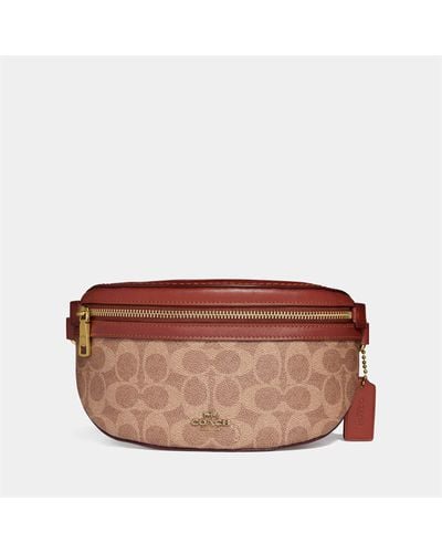 COACH Coated Canvas Signature Bethany Belt Bag - Brown