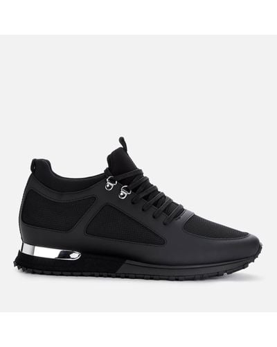 Mallet Diver 1.0 Leather Running Style Sneakers - Black