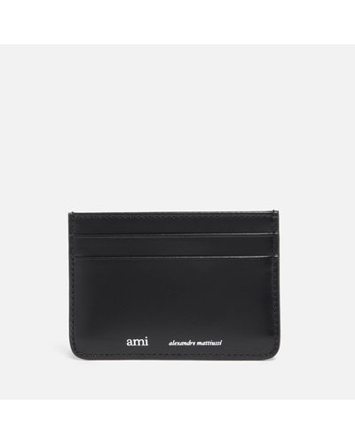Ami Paris Logo-print Leather Cardholder - Black