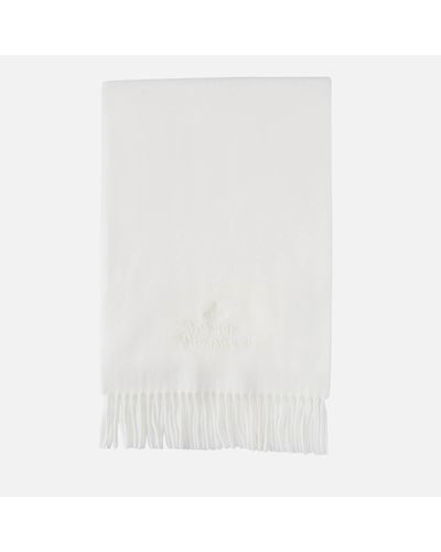Vivienne Westwood Embroidered Logo Wool Scarf - White