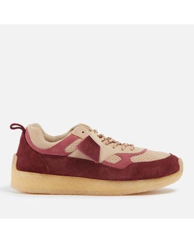 Clarks X Ronnie Fieg Lockhill Suede And Mesh Sneakers - Red