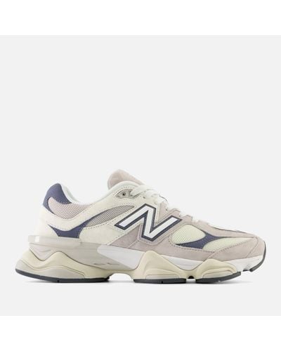 New Balance 9060 Logo-applique Leather And Mesh Low-top Sneakers - White