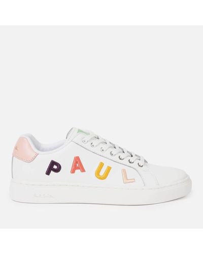 Paul Smith Lapin Letters Leather Trainers - White